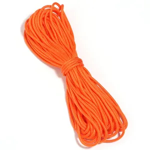 Corde de paracorde en polyester orange vif pour le tressage DIY et l'artisanat