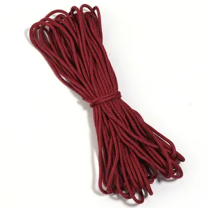 Corde de paracorde en polyester tressé bordeaux pour bijoux DIY et accessoires de mode.