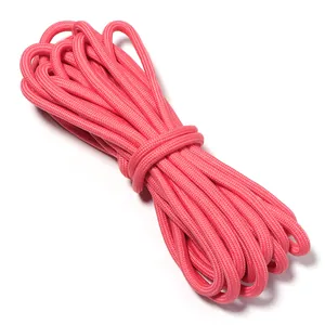 Cuerda paracord de poliéster rosa coral para manualidades y accesorios de ropa