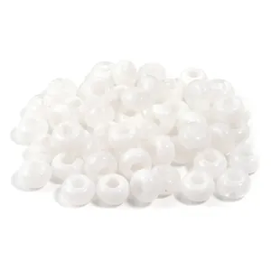 White translucent acrylic beads with large hole for DIY jewelry and bag accessories