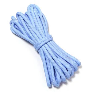 Paracord de poliéster azul claro premium para trenzado DIY, artesanía y cordones para ropa
