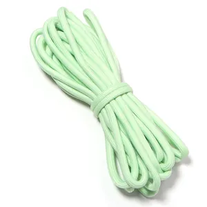 Cordón de paracord de poliéster trenzado verde menta sólido para manualidades y ropa