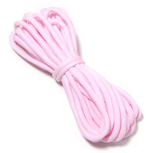 Cuerda trenzada de poliéster rosa para manualidades DIY y accesorios de ropa