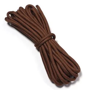 Cordón paracord de poliéster marrón para tejido DIY y accesorios de ropa artesanal
