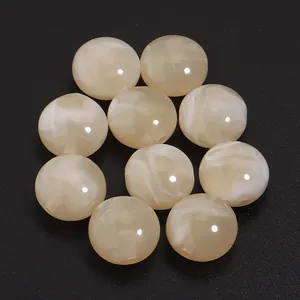 Cuentas de acrílico con textura de mármol blanco crema para accesorios de joyería DIY