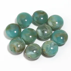 Cuentas de acrílico marmoleado azul y marrón para la fabricación de joyas de bricolaje