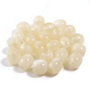 Cuentas de acrílico blanco crema brillante para hacer joyas y proyectos de artesanía