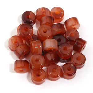 Cuentas de barril de acrílico ámbar para accesorios de joyería artesanal DIY.
