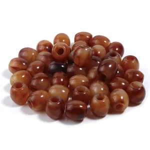 Cuentas de acrílico pulido color ámbar para la creación de joyas artesanales DIY
