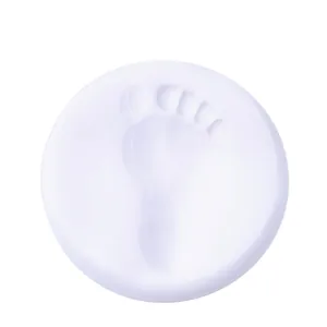 Kit d'empreintes de pieds de bébé circulaire blanc pour souvenirs de mains et pieds