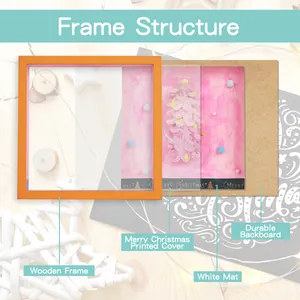 Detailed breakdown of DIY Christmas tree shadow box frame components