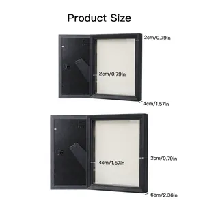 Dimensions détaillées des cadres profonds noirs de 4 cm et 6 cm de profondeur