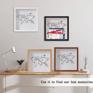 Decorative shadow box frame for travel tickets and memories in four colors