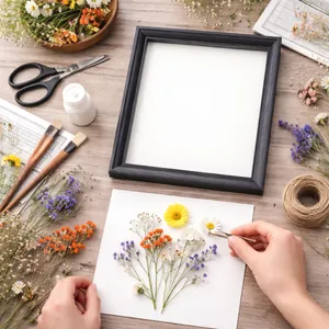 Cadre vitrine 3D noir pour exposition de fleurs séchées et objets DIY