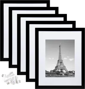 Modern Minimalist PVC Photo Frame with Mat Rectangular Plastic Wall Decor Frame for Home Office Gallery Photo Wall Decor