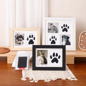 Coffret de cadres photo souvenirs pour animaux avec kit d'empreintes sans encre
