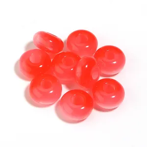 Red gradient acrylic beads with large holes for DIY jewelry craft and phone chains