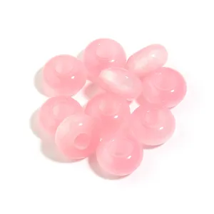 Set of pink gradient acrylic large hole beads for DIY phone chains and bag accessories