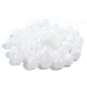 Cuentas de acrílico blanco translúcido con agujero para hacer joyas de bricolaje