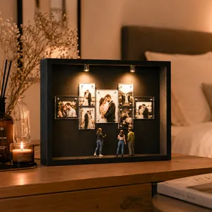 Cadre DIY mini musée avec éclairage chaleureux pour cadeau d'anniversaire de mariage créatif