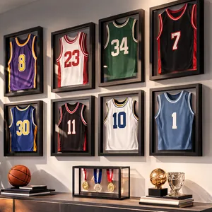 Professional wall-mounted jersey display frames for sports memorabilia collection