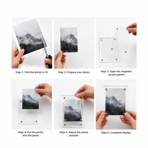 Istruzioni passo dopo passo per l'uso del mini cornice per foto magnetica in acrilico