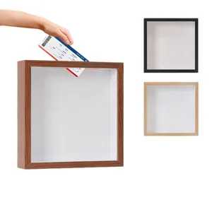 Marco vitrina de madera para tickets y recuerdos de viaje disponible en tres colores