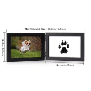 Dimensions of the DIY wooden pet paw print memorial picture frame set