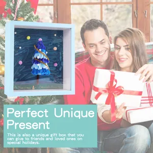 DIY Christmas tree shadow box frame as a unique holiday gift for friends.