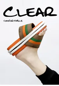 Ciabatte da spiaggia flessibili da uomo con cinturini tricolore e suola