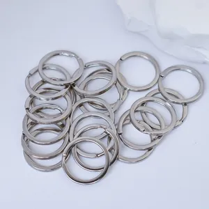 Shiny silver metal split rings bulk pack for DIY keychains and jewelry accessories