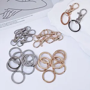 Alloy Lobster Clasp And Keychain Ring For DIY Jewelry Making Bag Accessories Lanyard Hook Fashion Simple Crafting Findings