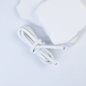 Hochwertige 5mm weiße PU-Lederschnur für DIY-Schmuck und Bastelprojekte in schlichtem Weiß
