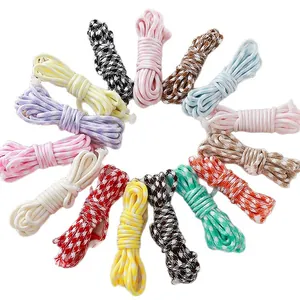 Set of 5mm colorful houndstooth pattern paracord ropes for DIY crafts and charms