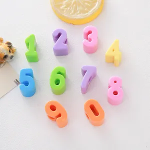 Colorful 6mm large hole acrylic number beads for DIY jewelry making and crafts