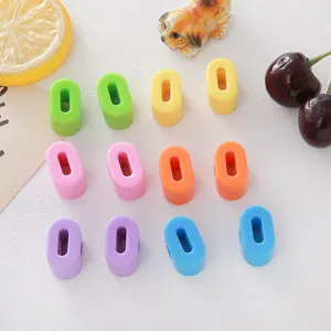 Close-up of colorful 6mm large hole acrylic oval beads for DIY jewelry making