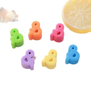 Colorful 6mm candy-toned acrylic ampersand beads for DIY handmade jewelry and phone chains