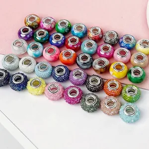 Acryl Großloch Rondelle Perlen DIY Schmuckherstellung Zubehör Radförmige Zwischenperlen Für Schlüsselanhänger Taschendekor