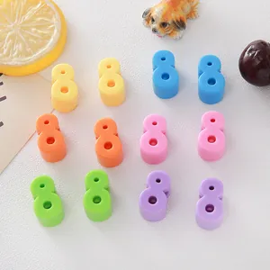 Detail of 6mm acrylic number 8 beads for DIY jewelry making in various colors