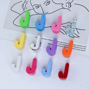Vibrant multi-colored 6mm acrylic J-letter beads for DIY phone straps and jewelry