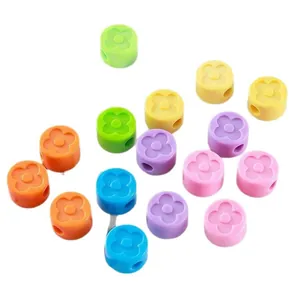 Assorted colorful acrylic four-leaf clover beads for DIY keychains and jewelry making