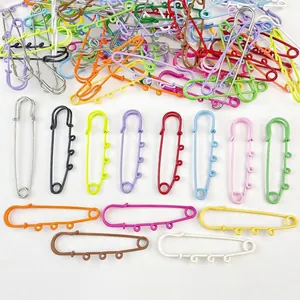 Large Colorful Paint Baking Metal Safety Pins Zinc Alloy Jewelry Findings DIY Bag Charm Keychain Accessories Clothes Decoration Pins