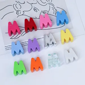 Colorful acrylic letter M beads in various finishes for DIY phone chains and keychains