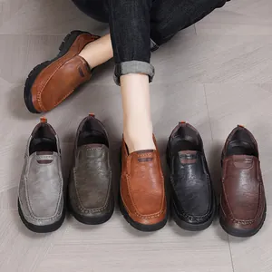 Mocassins business pour hommes avec semelles en caoutchouc antidérapantes, couleurs