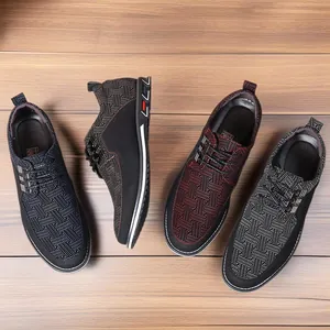 Herren-Freizeitschuhe im britischen Stil mit rutschfester Sohle und Webstruktur