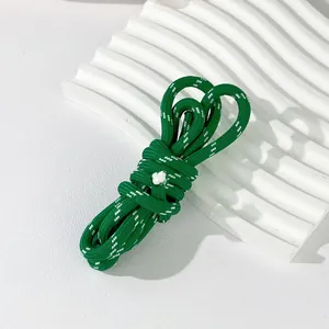5mm green braided polyester rope for DIY bag straps, keychains, and bracelets