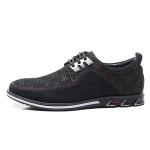 Schwarze Herren-Freizeitschuhe im britischen Stil mit rutschfester Sohle und Muster