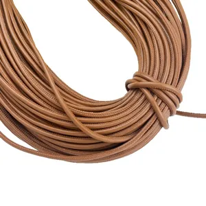 Hochwertige 5mm braune Lederschnur mit Naht für DIY-Schmuck und Handy-Schlüsselbänder.