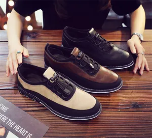 Detailed view of breathable men's casual slip-on loafers in three colors