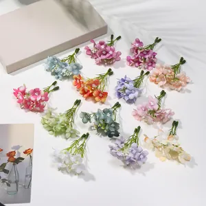 Mini bouquet di fiori di seta colorati per accessori per capelli fatti a mano DIY